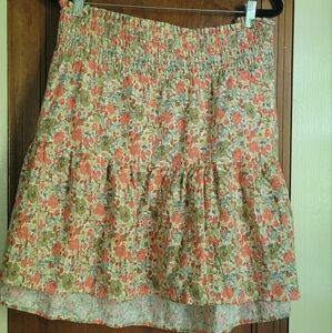 B Universal Thread Plus Size 4X Skirt Tiered 100% Cotton Midi Skirt Floral